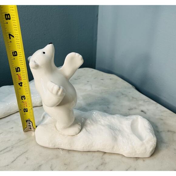 New Polar Bear White Ceramic Wine Bottle Holder Stand Rack Kitchen Bar Lodge - Picture 5 of 14